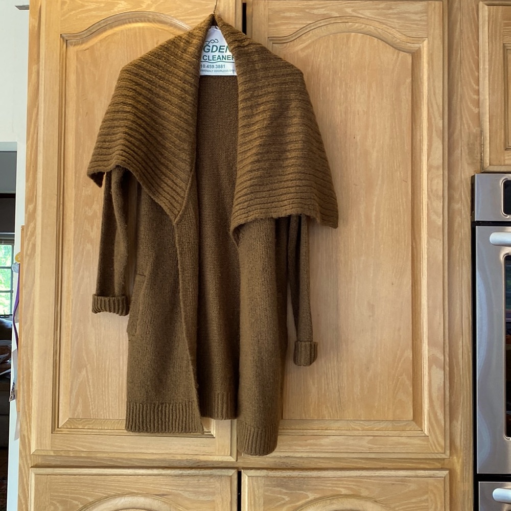 Shawl collar Lisa Rinna long sweater